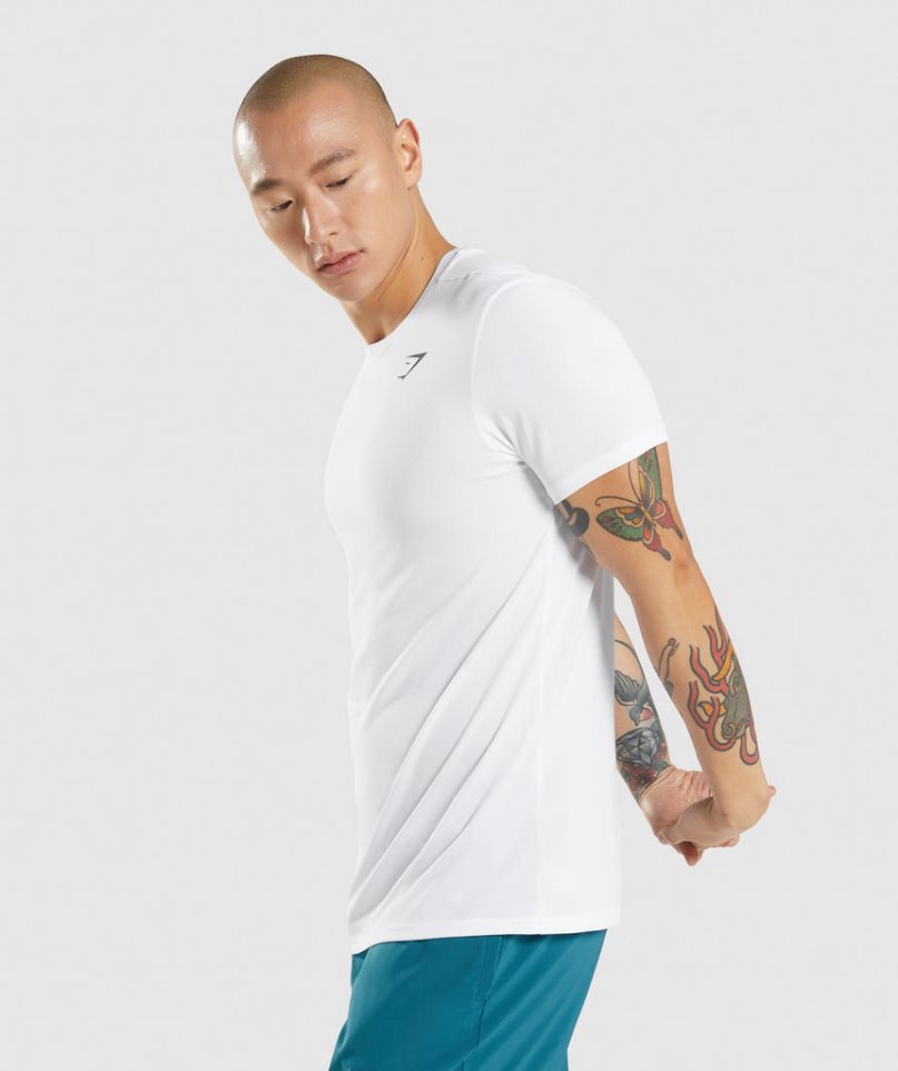 Men's Gymshark Arrival T-Shirts White | CA N8A601